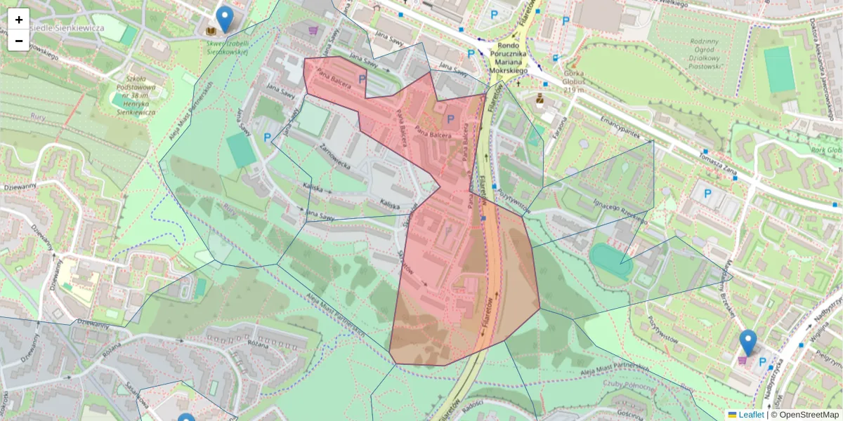 Szczegółowa mapa kodu pocztowego 20-631 z granicami, sąsiednimi kodami pocztowymi i urzędami pocztowymi