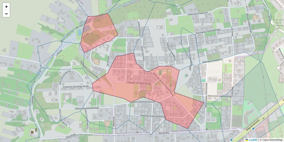 Szczegółowa mapa kodu pocztowego 20-783 z granicami, sąsiednimi kodami pocztowymi i urzędami pocztowymi