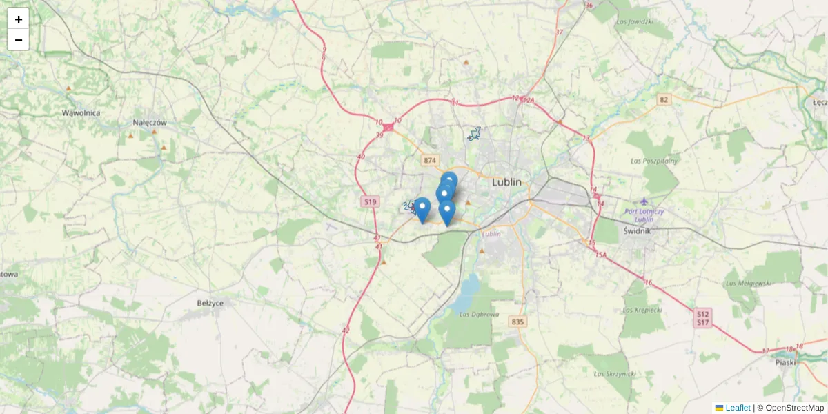Szczegółowa mapa kodu pocztowego 20-785 z granicami, sąsiednimi kodami pocztowymi i urzędami pocztowymi