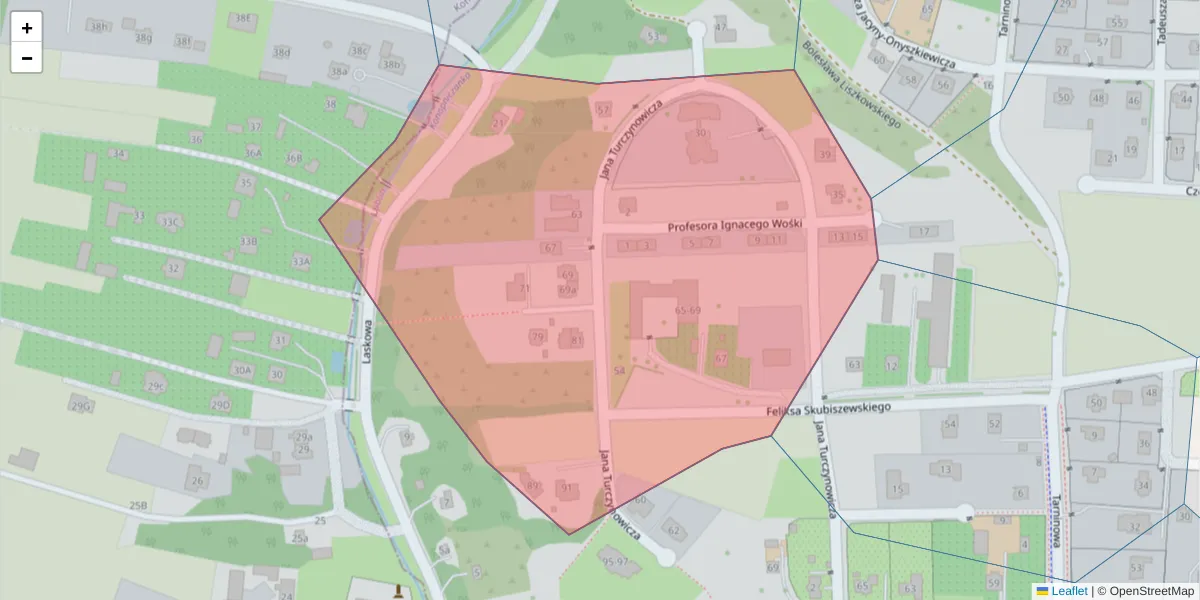 Szczegółowa mapa kodu pocztowego 20-788 z granicami, sąsiednimi kodami pocztowymi i urzędami pocztowymi