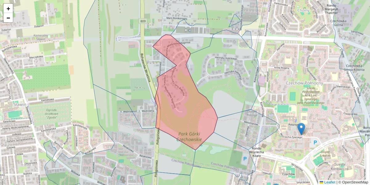 Szczegółowa mapa kodu pocztowego 20-872 z granicami, sąsiednimi kodami pocztowymi i urzędami pocztowymi