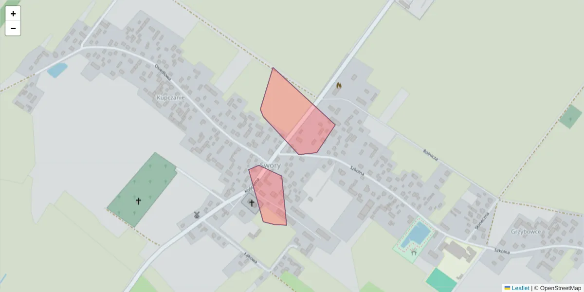 Szczegółowa mapa kodu pocztowego 21-536 z granicami, sąsiednimi kodami pocztowymi i urzędami pocztowymi