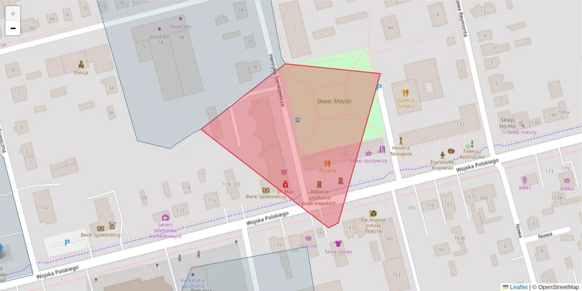Szczegółowa mapa kodu pocztowego 21-555 z granicami, sąsiednimi kodami pocztowymi i urzędami pocztowymi