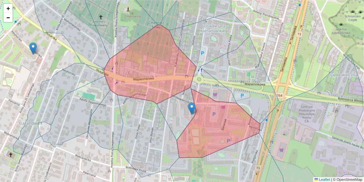 Szczegółowa mapa kodu pocztowego 25-112 z granicami, sąsiednimi kodami pocztowymi i urzędami pocztowymi