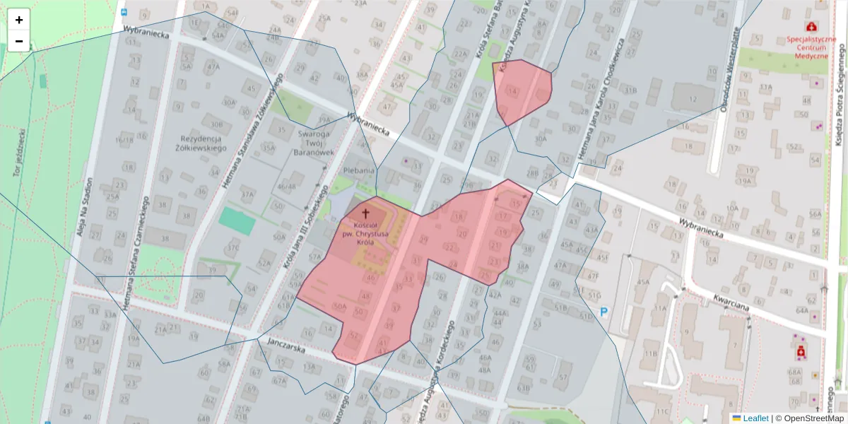 Szczegółowa mapa kodu pocztowego 25-129 z granicami, sąsiednimi kodami pocztowymi i urzędami pocztowymi