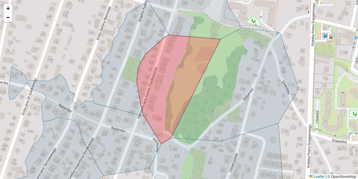 Szczegółowa mapa kodu pocztowego 25-139 z granicami, sąsiednimi kodami pocztowymi i urzędami pocztowymi