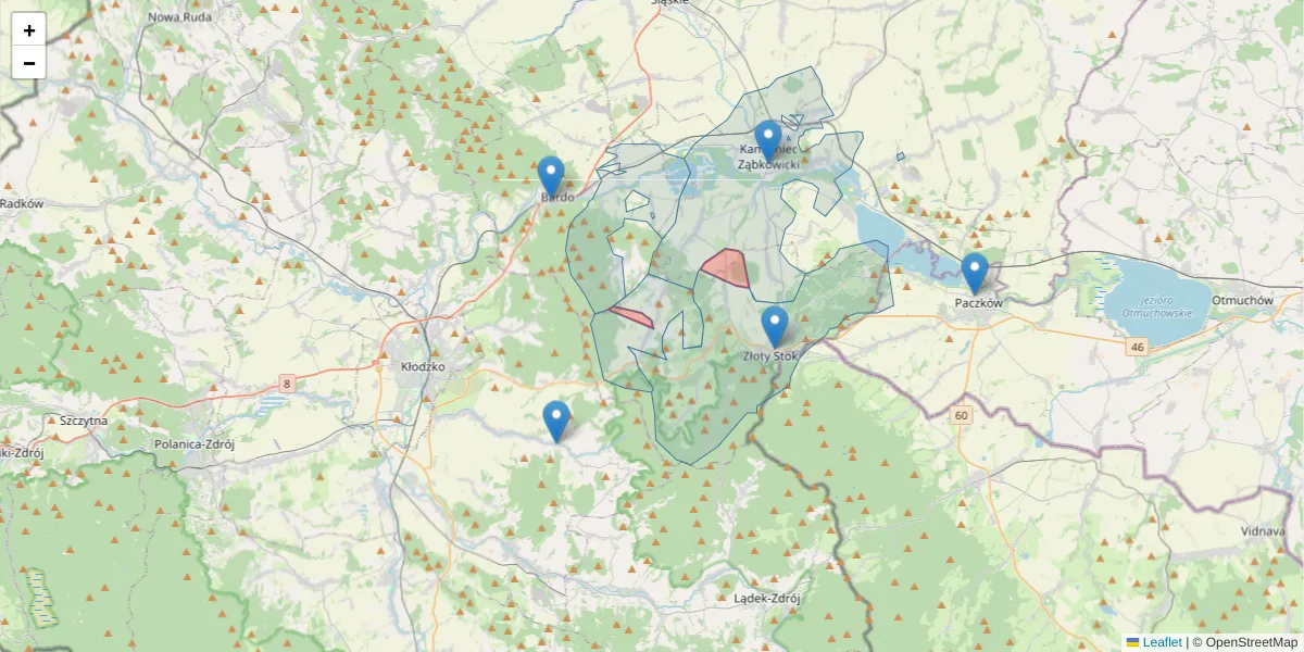 Szczegółowa mapa kodu pocztowego 25-250 z granicami, sąsiednimi kodami pocztowymi i urzędami pocztowymi