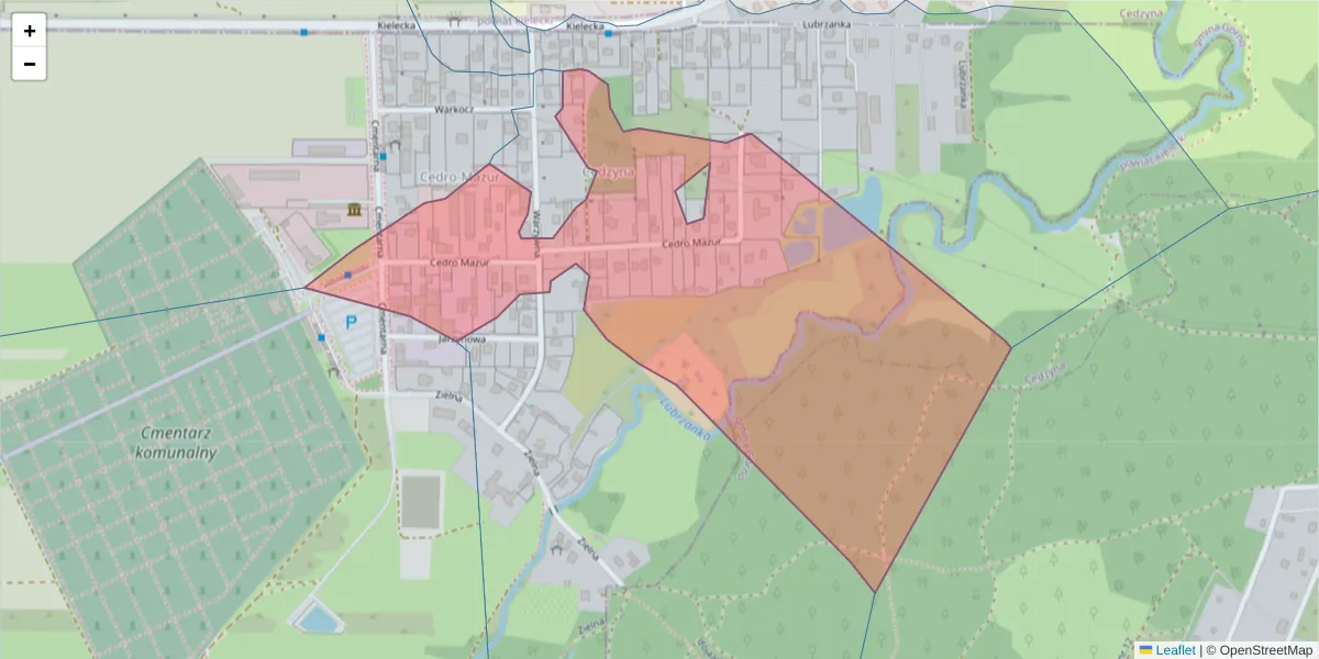 Szczegółowa mapa kodu pocztowego 25-252 z granicami, sąsiednimi kodami pocztowymi i urzędami pocztowymi