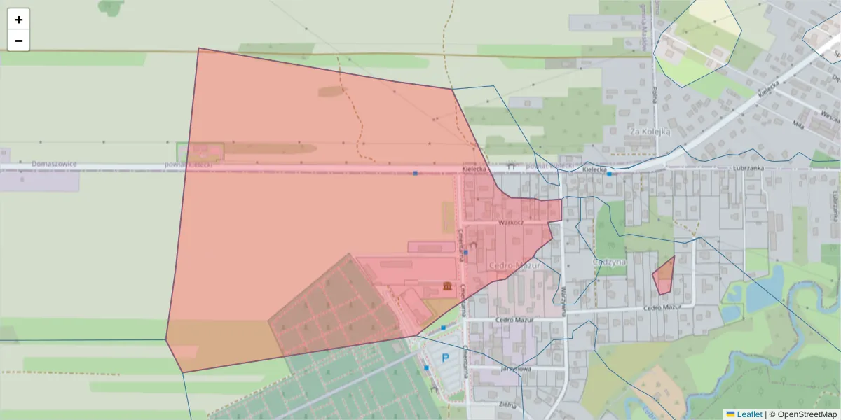 Szczegółowa mapa kodu pocztowego 25-253 z granicami, sąsiednimi kodami pocztowymi i urzędami pocztowymi