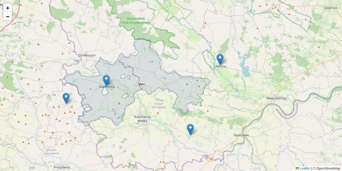 Szczegółowa mapa kodu pocztowego 25-506 z granicami, sąsiednimi kodami pocztowymi i urzędami pocztowymi