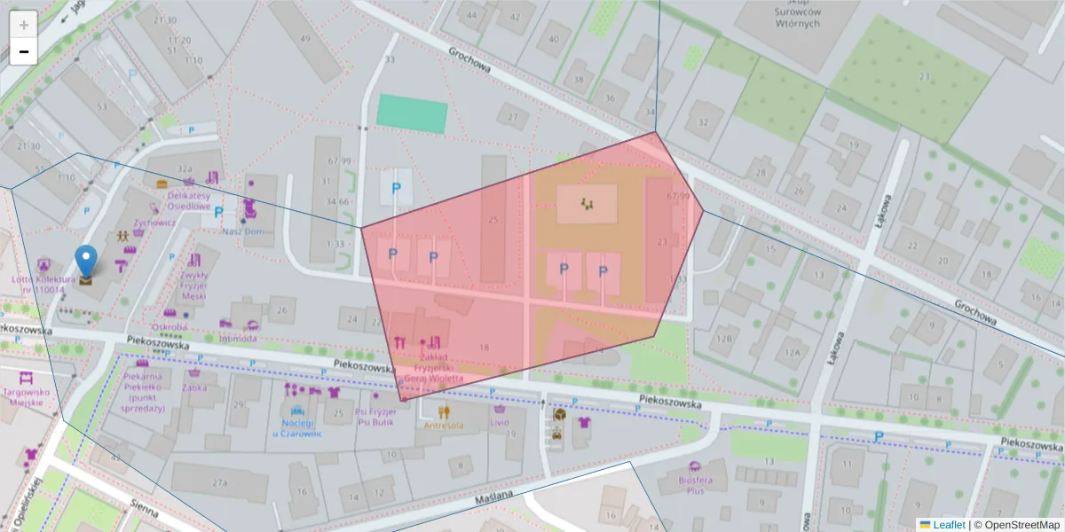Szczegółowa mapa kodu pocztowego 25-601 z granicami, sąsiednimi kodami pocztowymi i urzędami pocztowymi