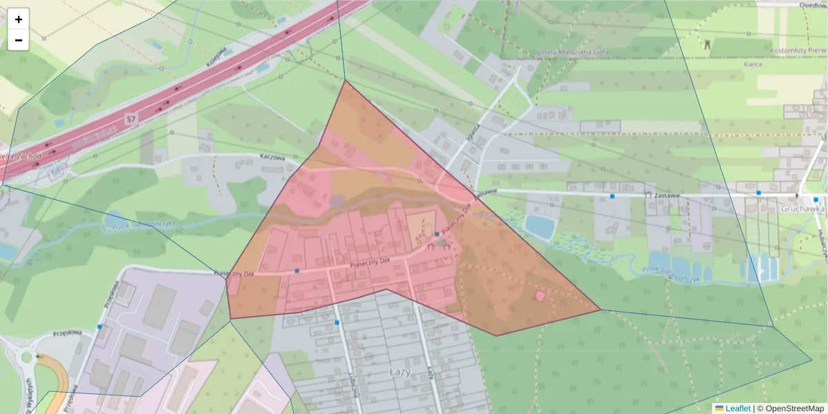 Szczegółowa mapa kodu pocztowego 25-675 z granicami, sąsiednimi kodami pocztowymi i urzędami pocztowymi