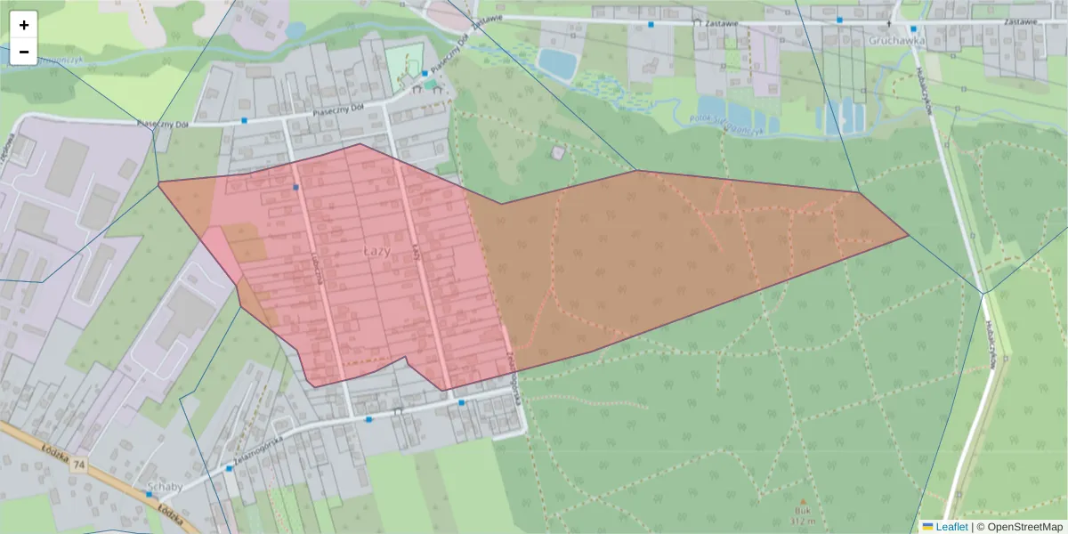 Szczegółowa mapa kodu pocztowego 25-677 z granicami, sąsiednimi kodami pocztowymi i urzędami pocztowymi