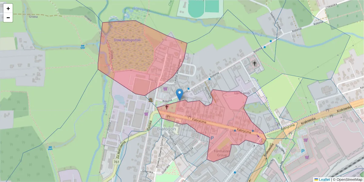 Szczegółowa mapa kodu pocztowego 25-818 z granicami, sąsiednimi kodami pocztowymi i urzędami pocztowymi