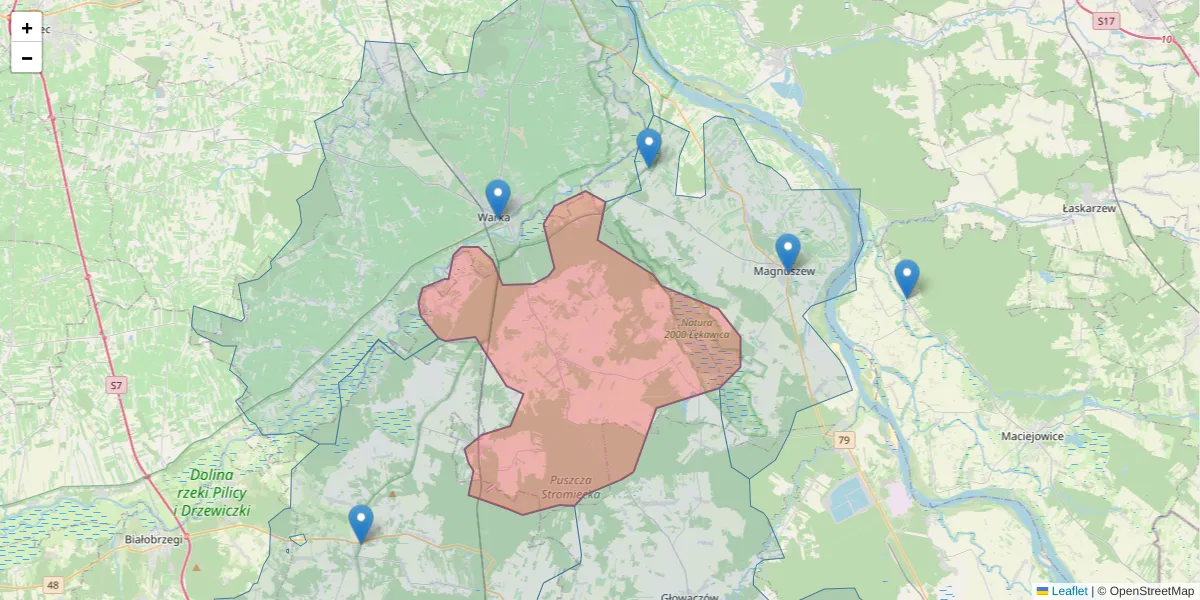 Szczegółowa mapa kodu pocztowego 26-902 z granicami, sąsiednimi kodami pocztowymi i urzędami pocztowymi