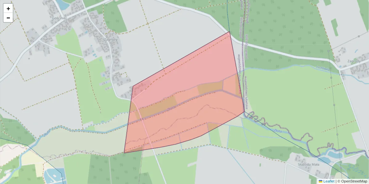 Szczegółowa mapa kodu pocztowego 27-304 z granicami, sąsiednimi kodami pocztowymi i urzędami pocztowymi