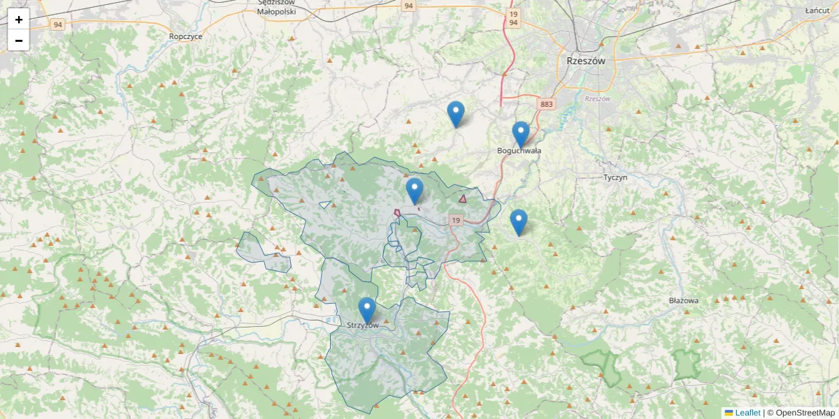 Szczegółowa mapa kodu pocztowego 28-120 z granicami, sąsiednimi kodami pocztowymi i urzędami pocztowymi