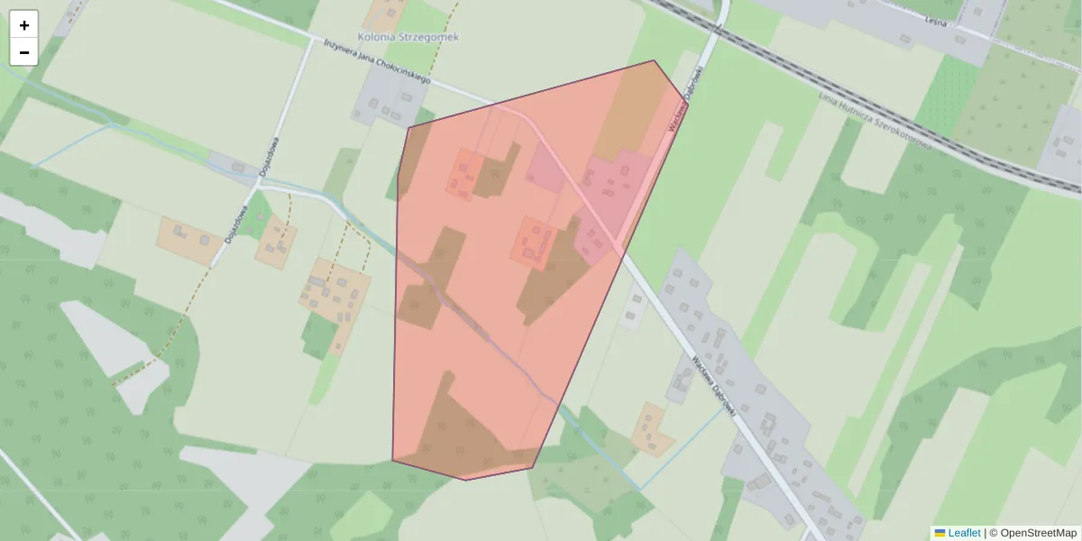Szczegółowa mapa kodu pocztowego 28-211 z granicami, sąsiednimi kodami pocztowymi i urzędami pocztowymi