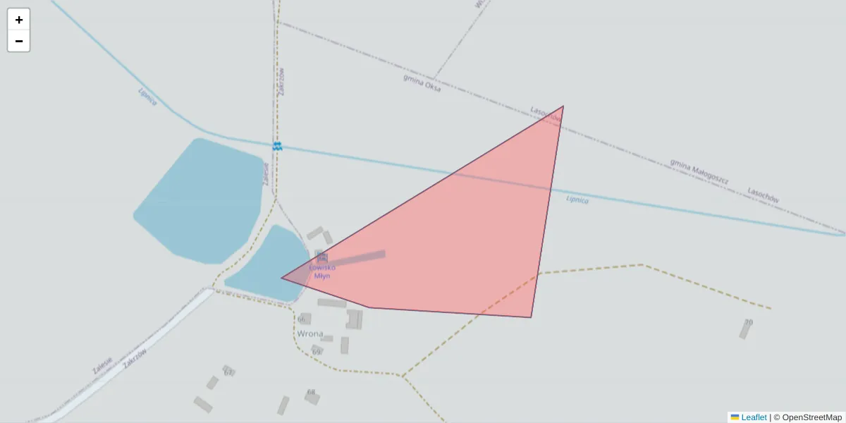 Szczegółowa mapa kodu pocztowego 28-360 z granicami, sąsiednimi kodami pocztowymi i urzędami pocztowymi