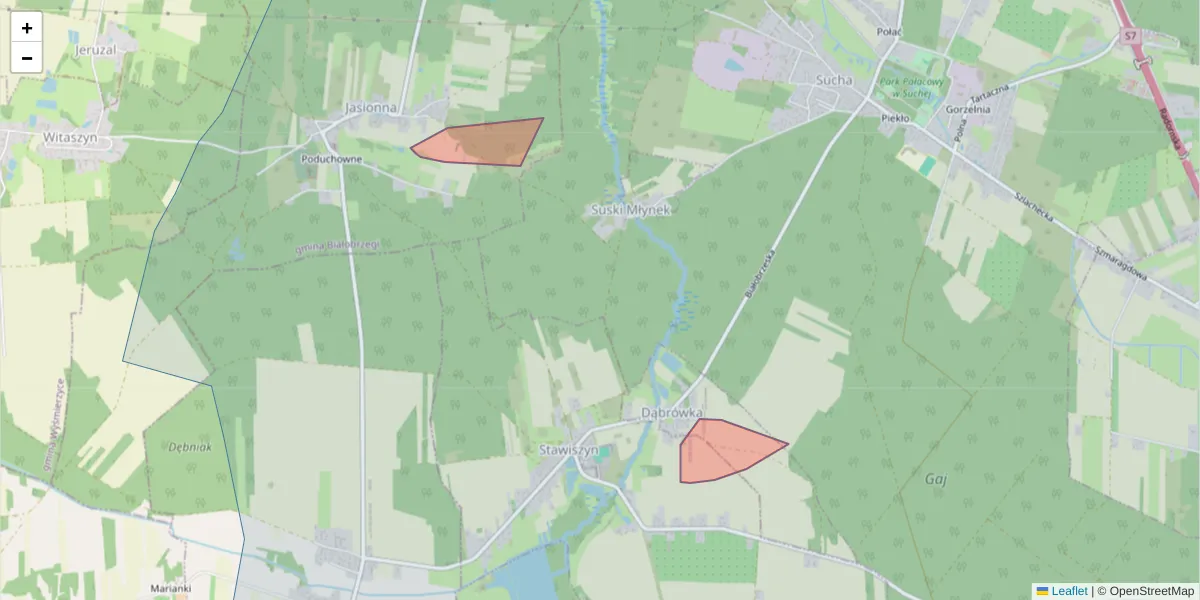 Szczegółowa mapa kodu pocztowego 28-800 z granicami, sąsiednimi kodami pocztowymi i urzędami pocztowymi