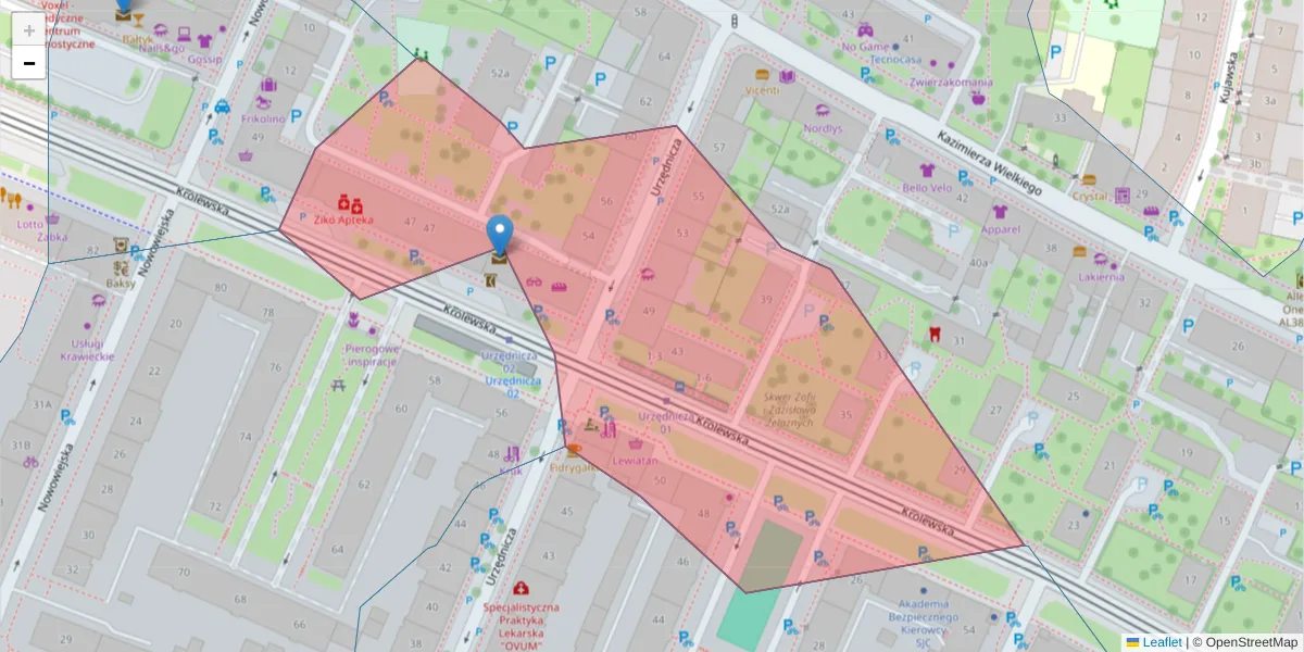 Szczegółowa mapa kodu pocztowego 30-040 z granicami, sąsiednimi kodami pocztowymi i urzędami pocztowymi