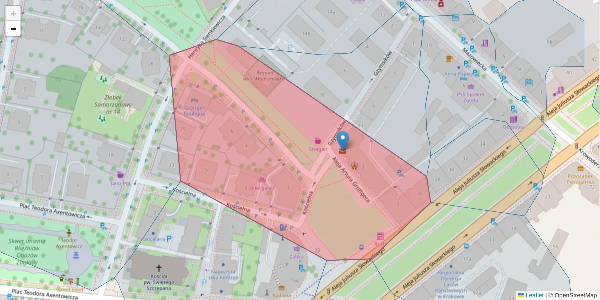 Szczegółowa mapa kodu pocztowego 30-041 z granicami, sąsiednimi kodami pocztowymi i urzędami pocztowymi