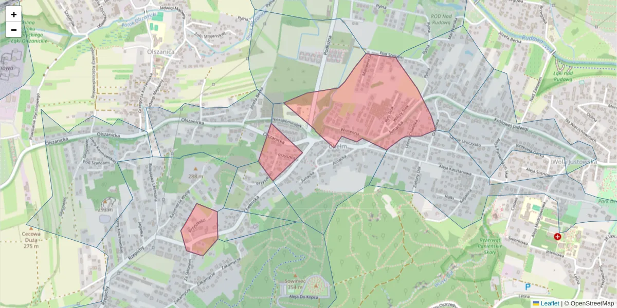 Szczegółowa mapa kodu pocztowego 30-237 z granicami, sąsiednimi kodami pocztowymi i urzędami pocztowymi