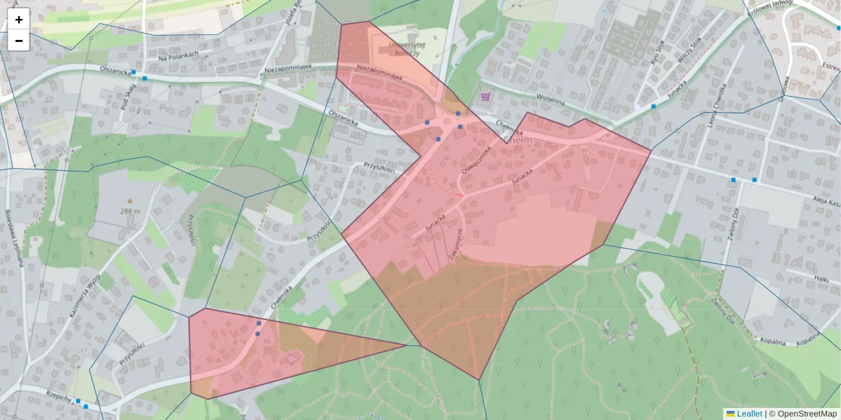 Szczegółowa mapa kodu pocztowego 30-238 z granicami, sąsiednimi kodami pocztowymi i urzędami pocztowymi