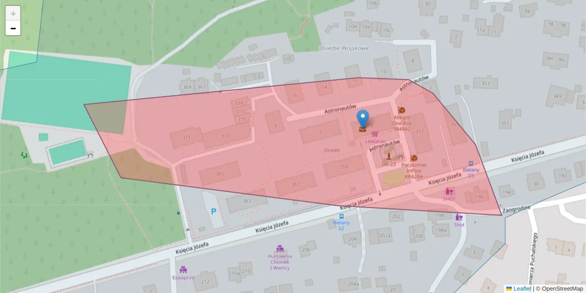 Szczegółowa mapa kodu pocztowego 30-247 z granicami, sąsiednimi kodami pocztowymi i urzędami pocztowymi