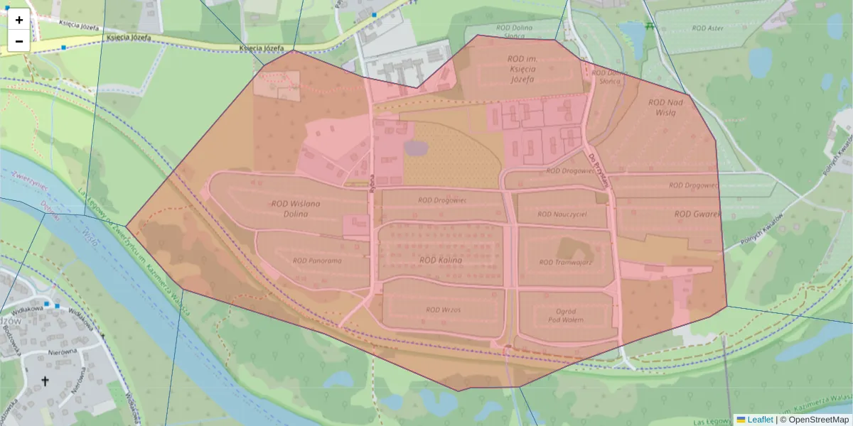 Szczegółowa mapa kodu pocztowego 30-254 z granicami, sąsiednimi kodami pocztowymi i urzędami pocztowymi