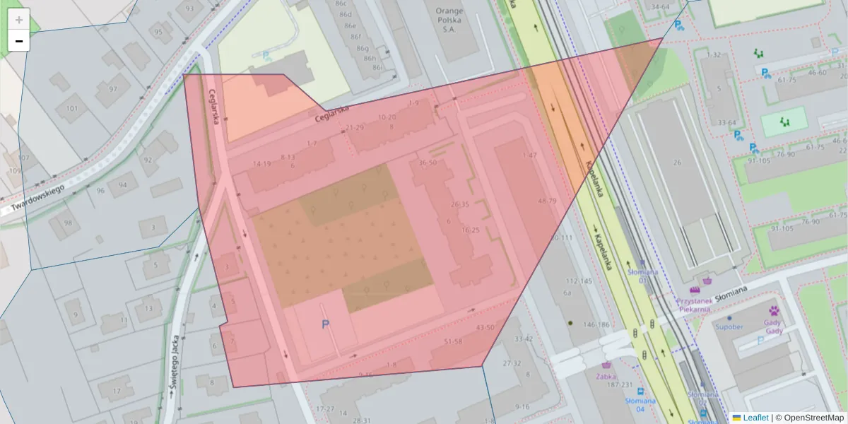 Szczegółowa mapa kodu pocztowego 30-362 z granicami, sąsiednimi kodami pocztowymi i urzędami pocztowymi