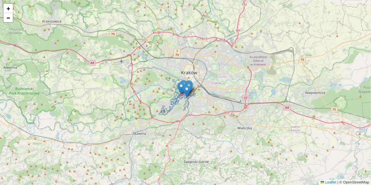 Szczegółowa mapa kodu pocztowego 30-363 z granicami, sąsiednimi kodami pocztowymi i urzędami pocztowymi