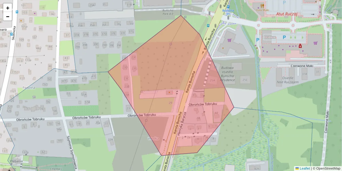 Szczegółowa mapa kodu pocztowego 30-369 z granicami, sąsiednimi kodami pocztowymi i urzędami pocztowymi