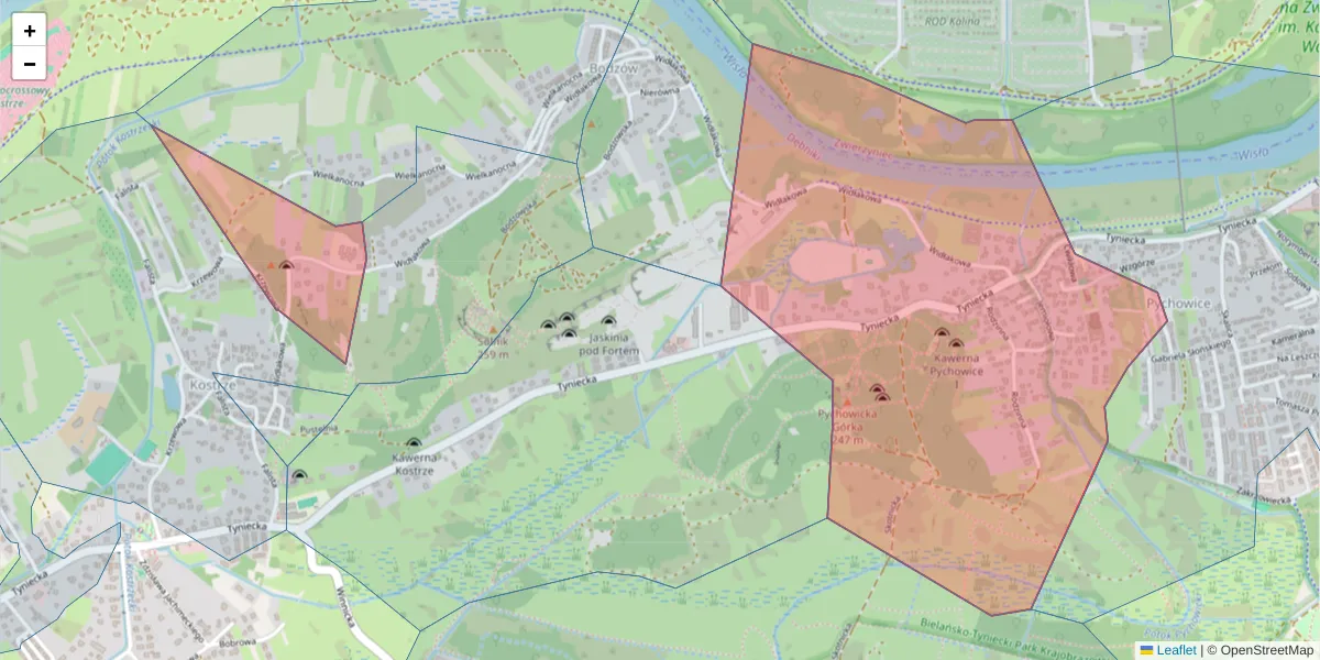 Szczegółowa mapa kodu pocztowego 30-377 z granicami, sąsiednimi kodami pocztowymi i urzędami pocztowymi