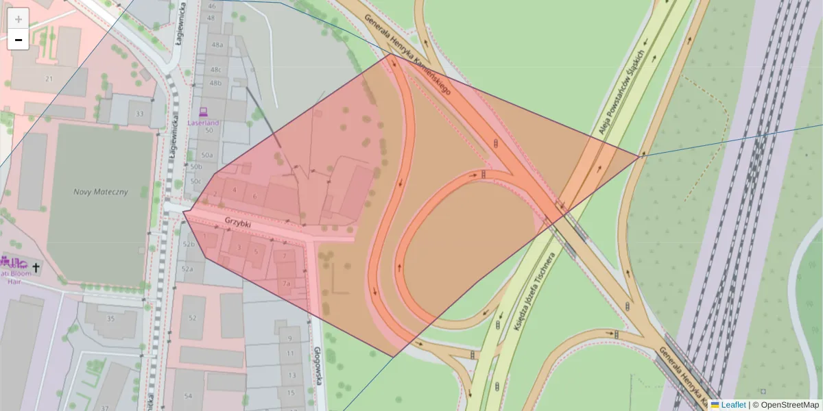 Szczegółowa mapa kodu pocztowego 30-416 z granicami, sąsiednimi kodami pocztowymi i urzędami pocztowymi