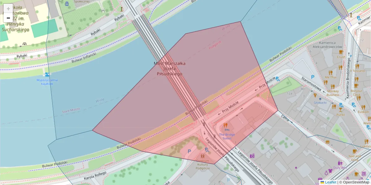 Szczegółowa mapa kodu pocztowego 30-508 z granicami, sąsiednimi kodami pocztowymi i urzędami pocztowymi