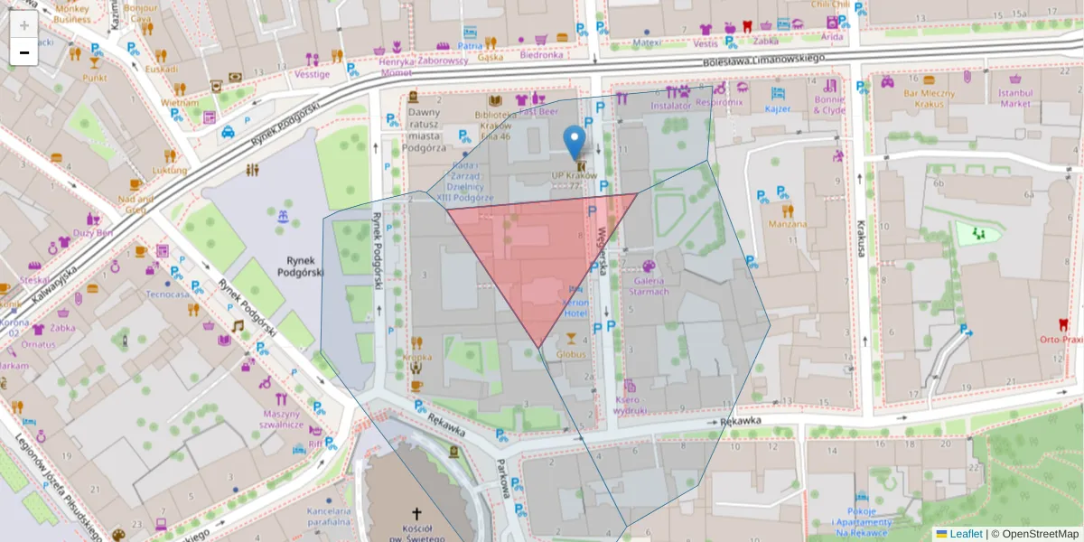 Szczegółowa mapa kodu pocztowego 30-531 z granicami, sąsiednimi kodami pocztowymi i urzędami pocztowymi