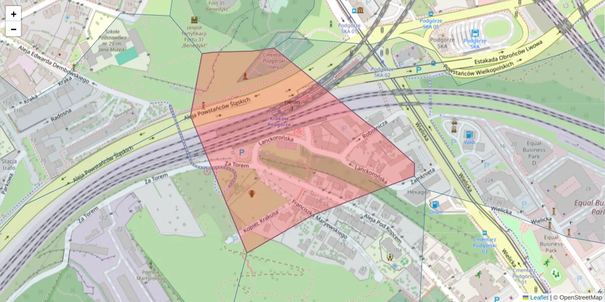 Szczegółowa mapa kodu pocztowego 30-546 z granicami, sąsiednimi kodami pocztowymi i urzędami pocztowymi