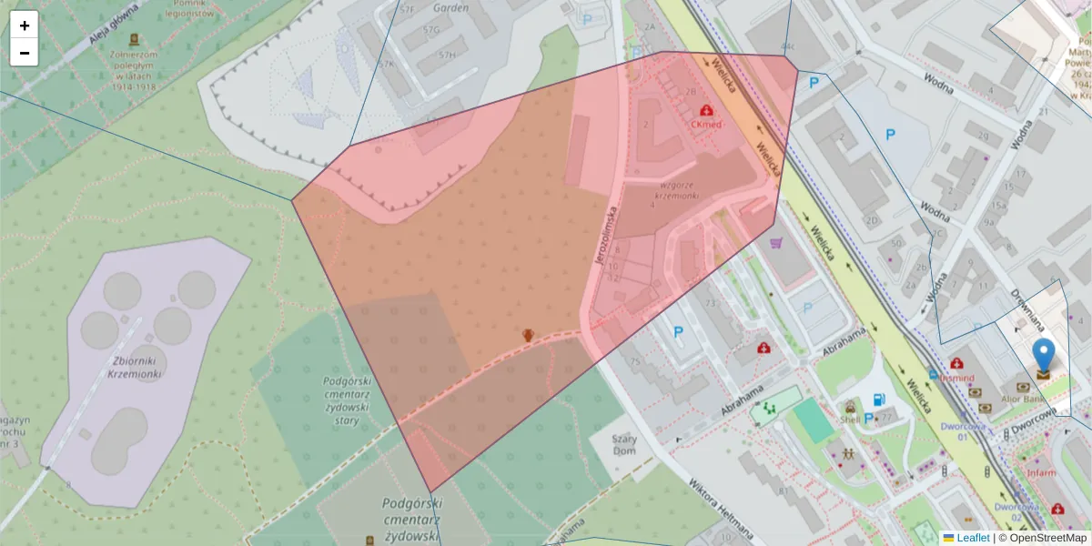 Szczegółowa mapa kodu pocztowego 30-555 z granicami, sąsiednimi kodami pocztowymi i urzędami pocztowymi