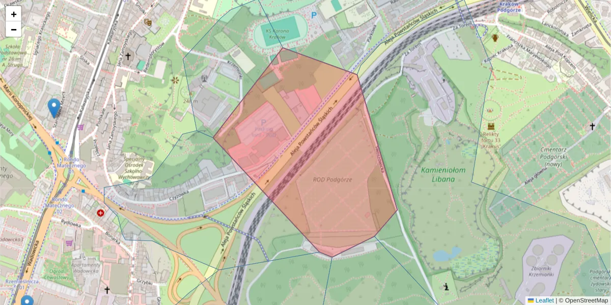 Szczegółowa mapa kodu pocztowego 30-570 z granicami, sąsiednimi kodami pocztowymi i urzędami pocztowymi