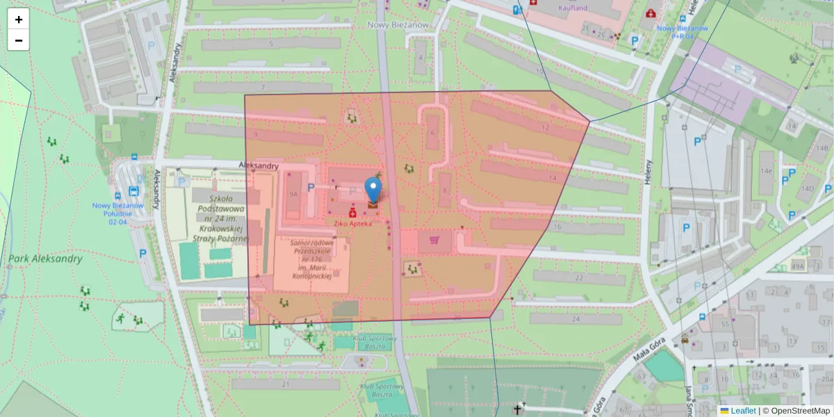 Szczegółowa mapa kodu pocztowego 30-800 z granicami, sąsiednimi kodami pocztowymi i urzędami pocztowymi