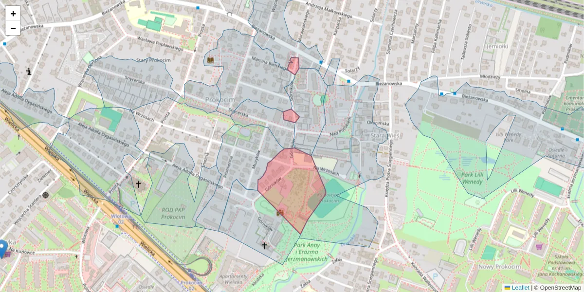 Szczegółowa mapa kodu pocztowego 30-816 z granicami, sąsiednimi kodami pocztowymi i urzędami pocztowymi