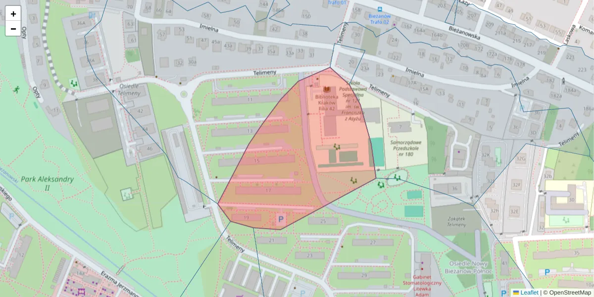 Szczegółowa mapa kodu pocztowego 30-838 z granicami, sąsiednimi kodami pocztowymi i urzędami pocztowymi