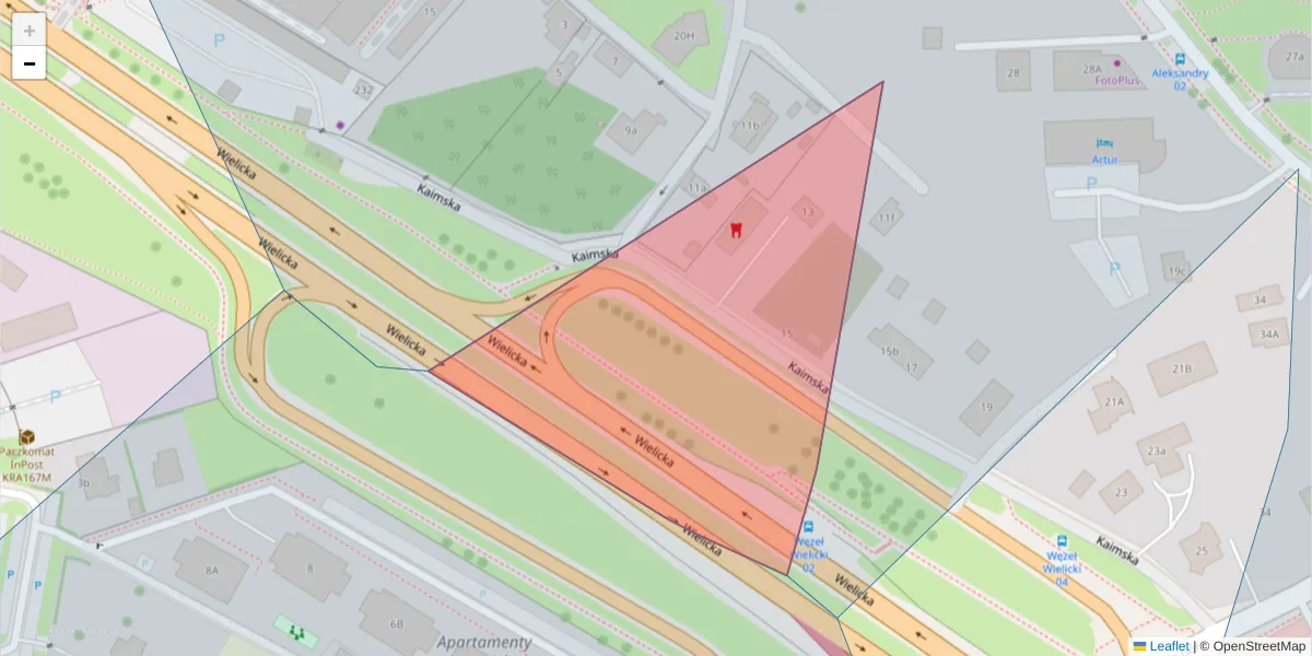 Szczegółowa mapa kodu pocztowego 30-865 z granicami, sąsiednimi kodami pocztowymi i urzędami pocztowymi