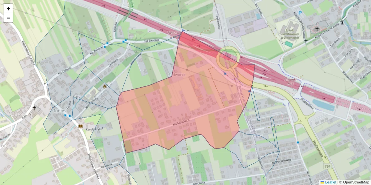 Szczegółowa mapa kodu pocztowego 31-267 z granicami, sąsiednimi kodami pocztowymi i urzędami pocztowymi