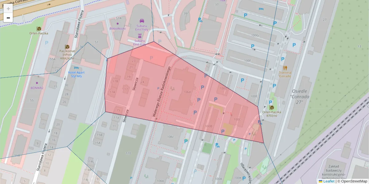 Szczegółowa mapa kodu pocztowego 31-320 z granicami, sąsiednimi kodami pocztowymi i urzędami pocztowymi