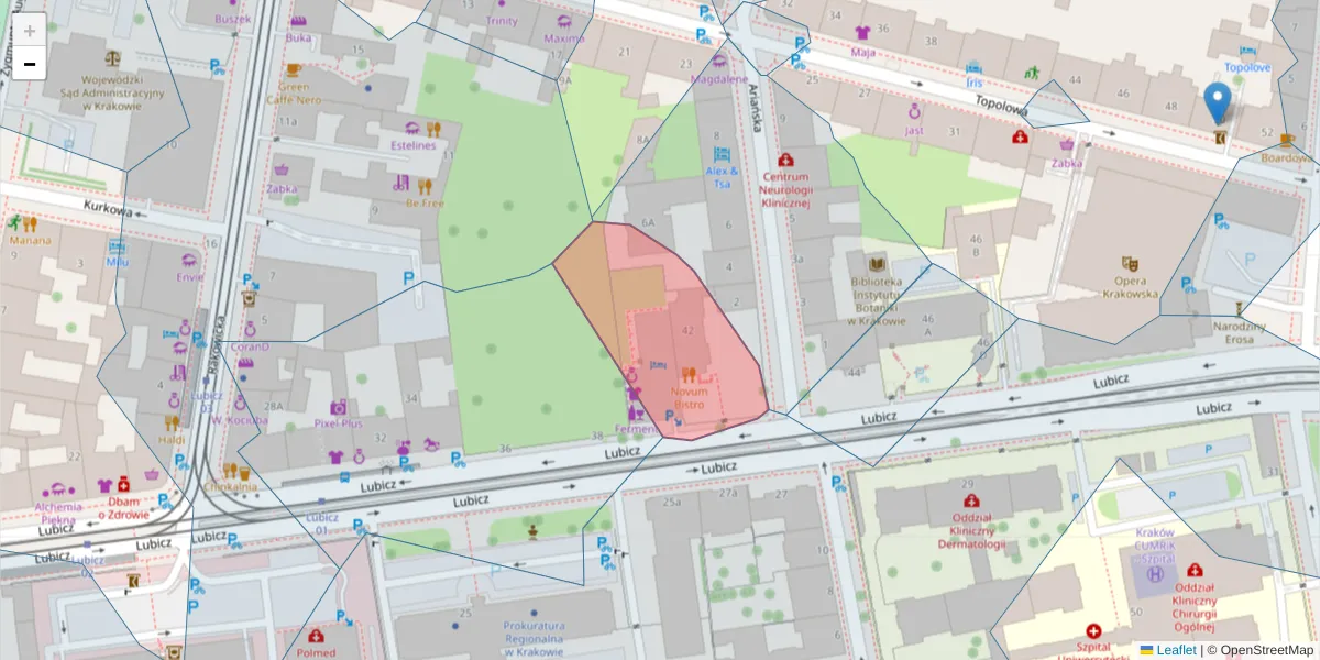 Szczegółowa mapa kodu pocztowego 31-412 z granicami, sąsiednimi kodami pocztowymi i urzędami pocztowymi