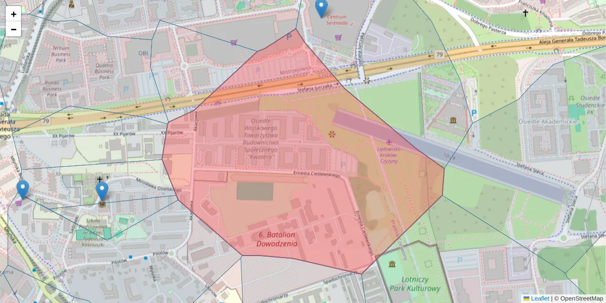 Szczegółowa mapa kodu pocztowego 31-467 z granicami, sąsiednimi kodami pocztowymi i urzędami pocztowymi