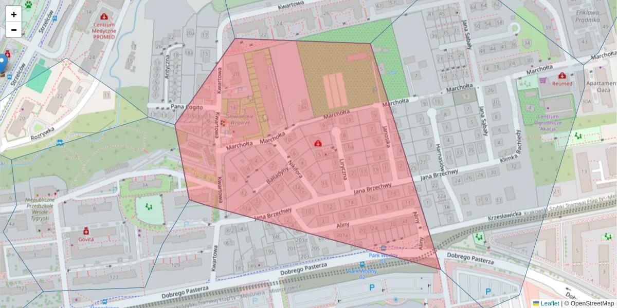 Szczegółowa mapa kodu pocztowego 31-480 z granicami, sąsiednimi kodami pocztowymi i urzędami pocztowymi