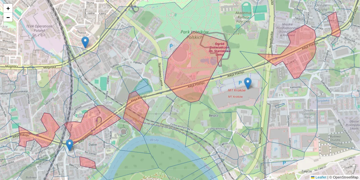 Szczegółowa mapa kodu pocztowego 31-564 z granicami, sąsiednimi kodami pocztowymi i urzędami pocztowymi